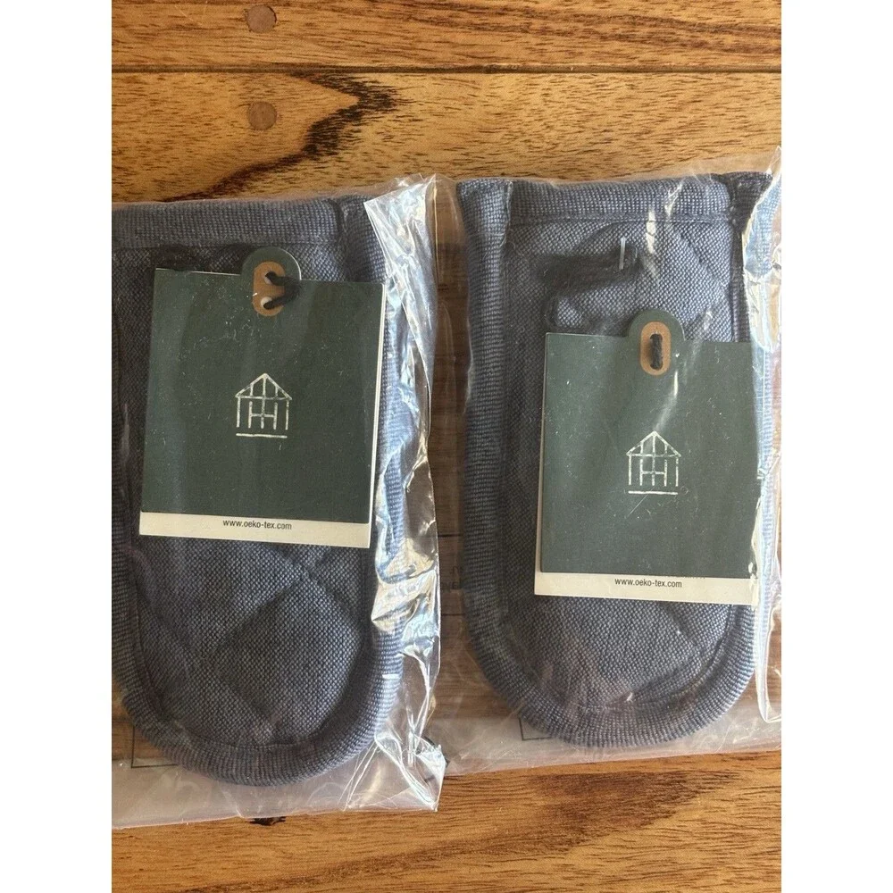 Panhandles Mitt Navy Denim Hearth & Hand With Magnolia Set Of 2